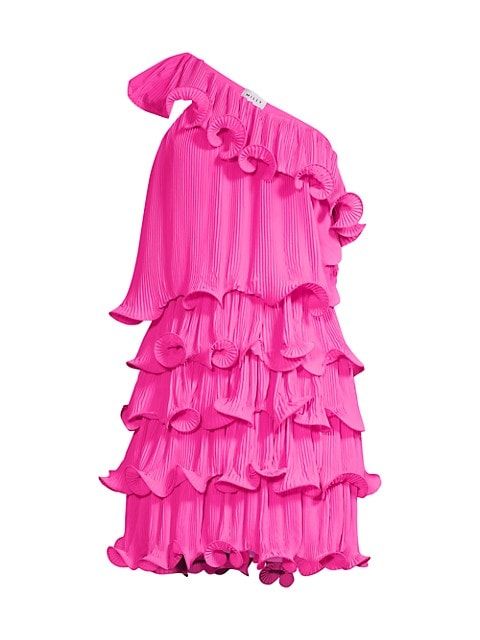 Blakely One-Shoulder Tiered Ruffle Minidress | Saks Fifth Avenue