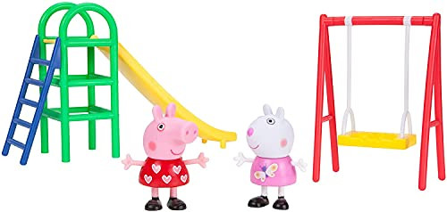 Peppa Pig Playground Fun Playset, 4 Pieces - Includes Peppa & Suzy Sheep Character Figures, Slide &  | Amazon (US)