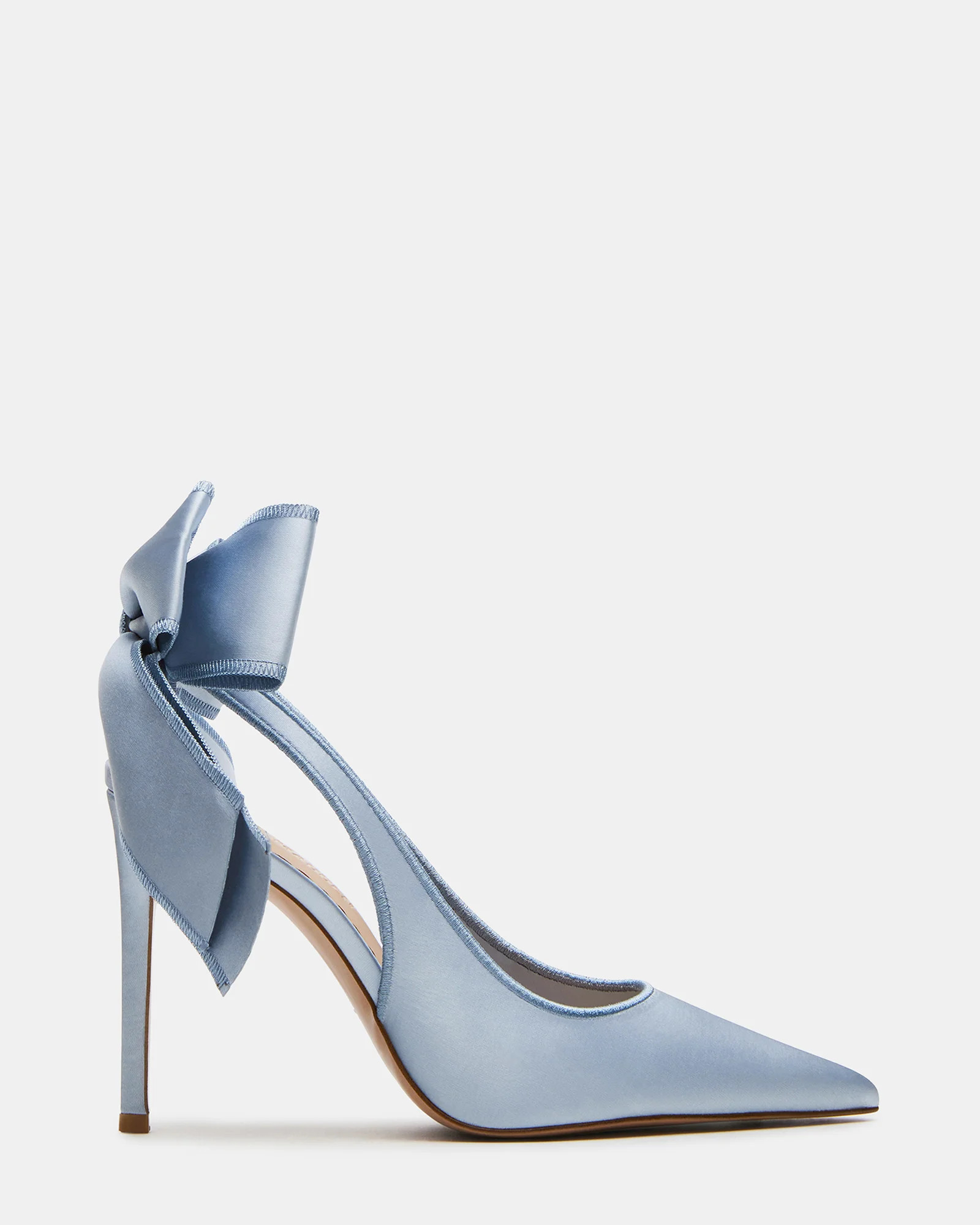 TEACUP Blue Satin Women's Pointed-Toe Slingback Heel | Steve Madden (US)