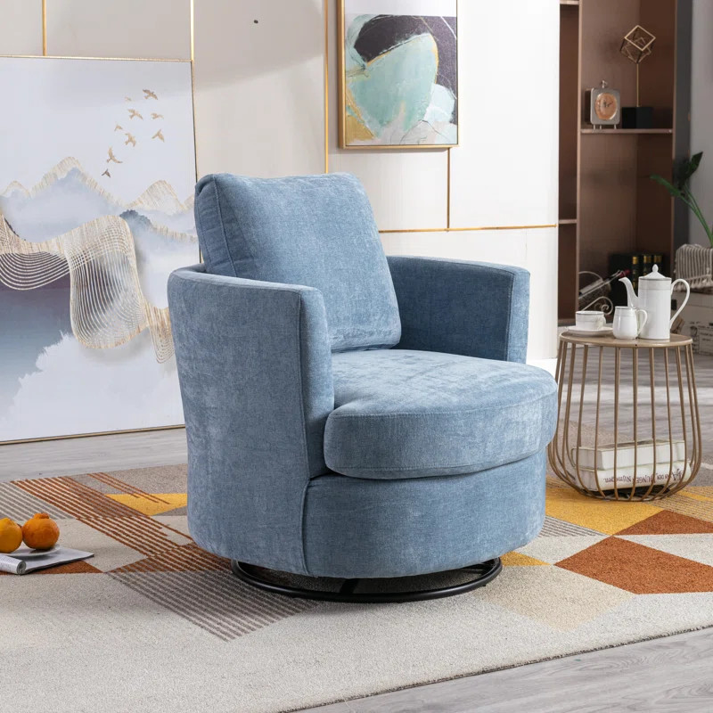 Latitude Run® Yelina Polyester Slipcovered Swivel Barrel Chair & Reviews | Wayfair | Wayfair North America