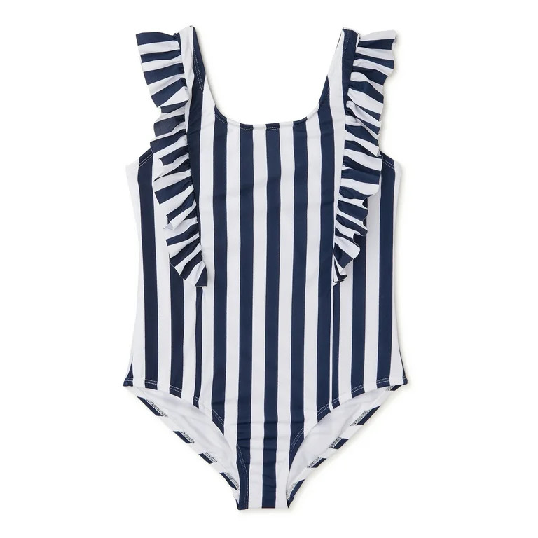 Wonder NationWonder Nation Girls Striped One-Piece Swimsuit with UPF 50, Sizes 4-18 & PlusUSD$9.9... | Walmart (US)