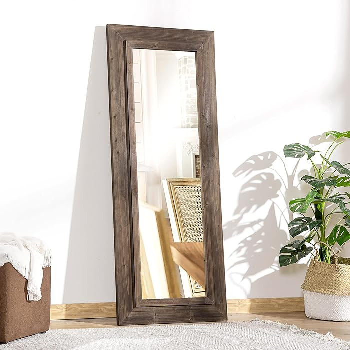 HOMCOM 59" x 23.5" Farmhouse Full Length Mirror, Wall Mount and Leaner Floor Mirror, Vertical and... | Amazon (CA)