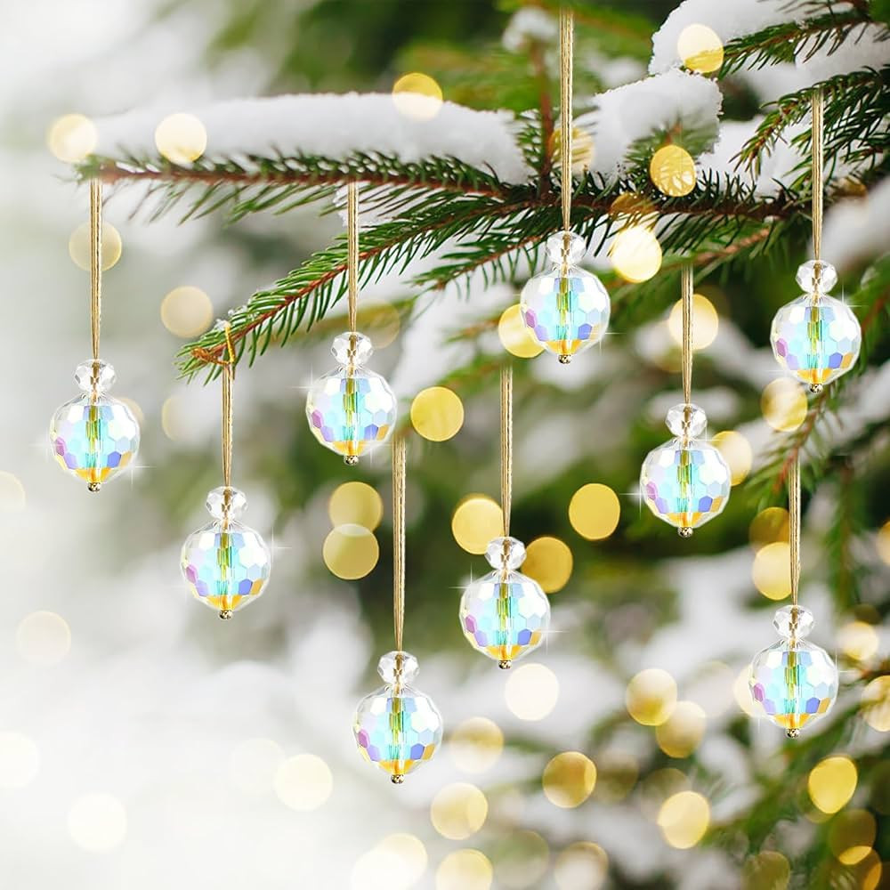 1.18" Christmas Ball Ornaments Crystal Glass Balls Mini Colorful Prism Balls Crystal Christmas Tr... | Amazon (US)