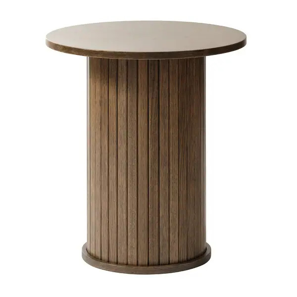 Rye Studio Nicola Mid-Century Modern Pedestal Side Table - Smoked Oak | Bed Bath & Beyond