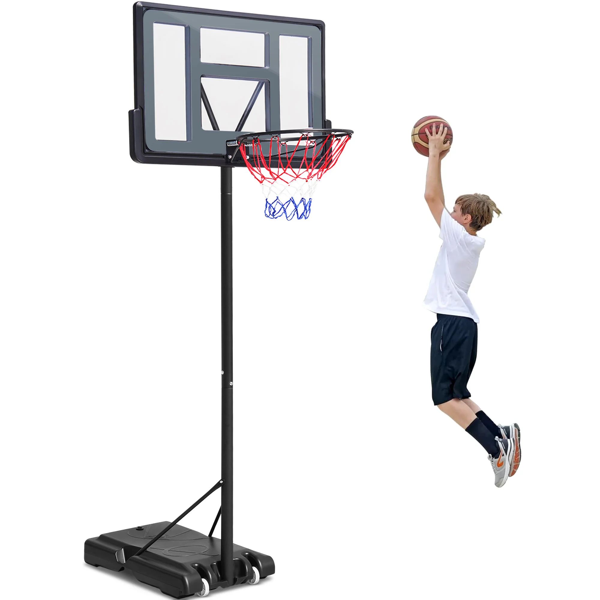 44 inch Outdoor Basketball Hoop Stand for Adults, Sesslife 4.9FT-10FT Height Adjustable Portable ... | Walmart (US)