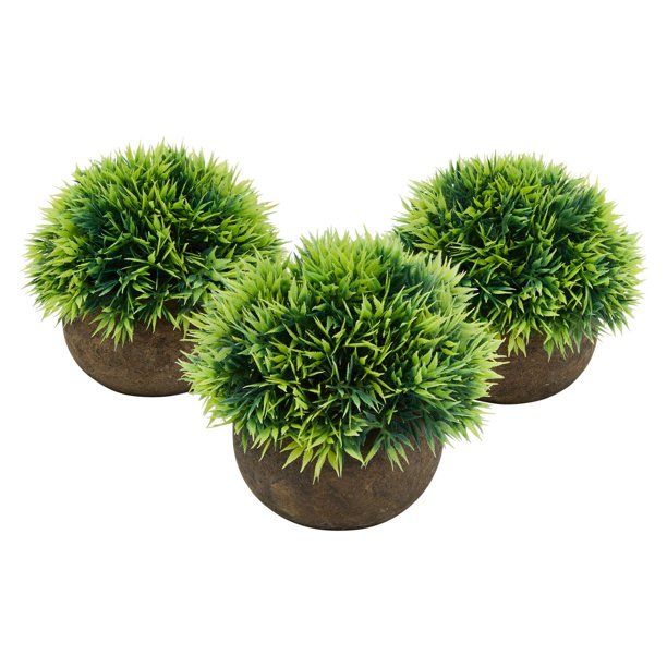 Juvale Mini Artificial Plants - 3-Pack Fake Potted Plants for Interior Decoration, Small Faux Gre... | Walmart (US)