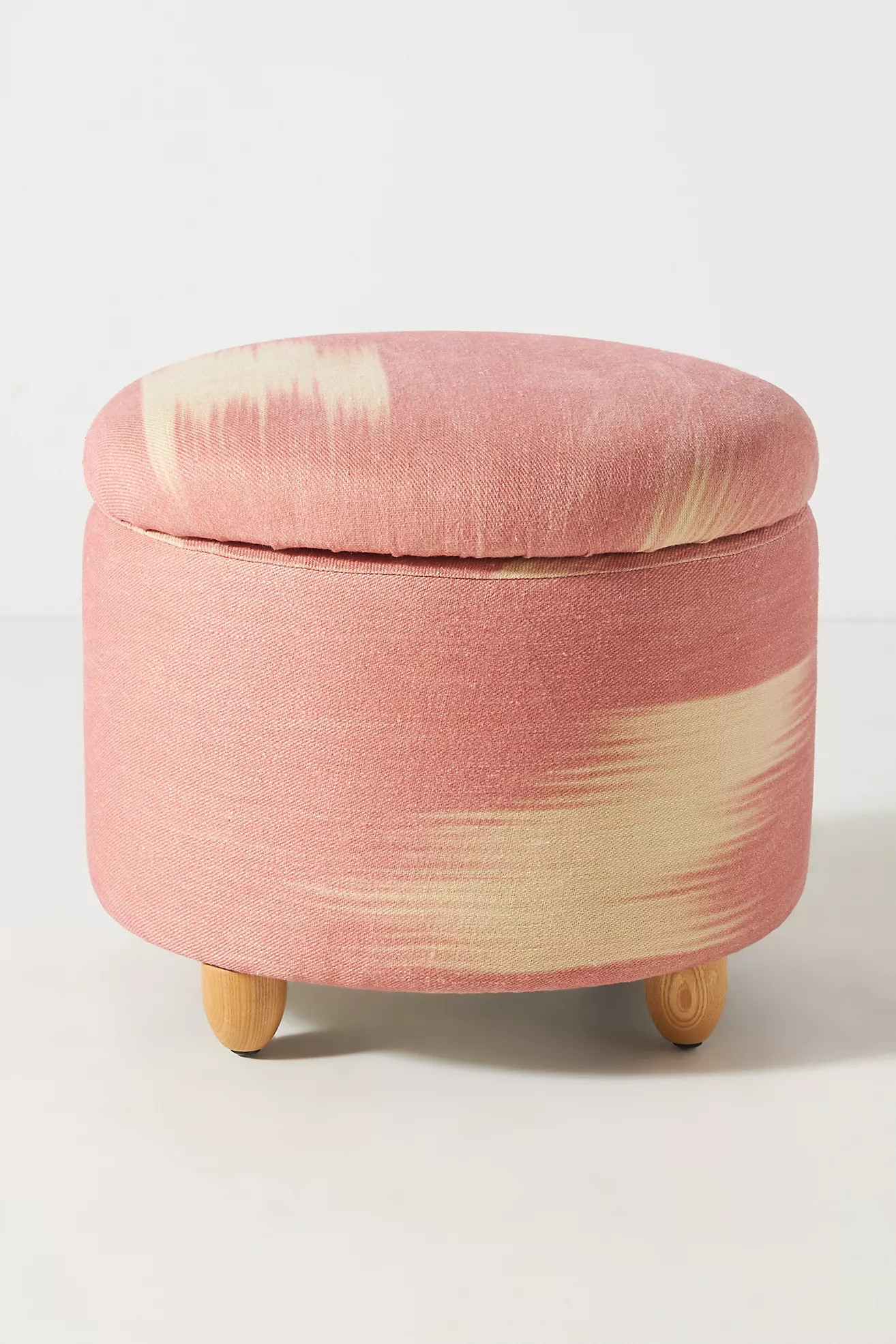 Printed Jute Louise Storage Ottoman | Anthropologie (US)