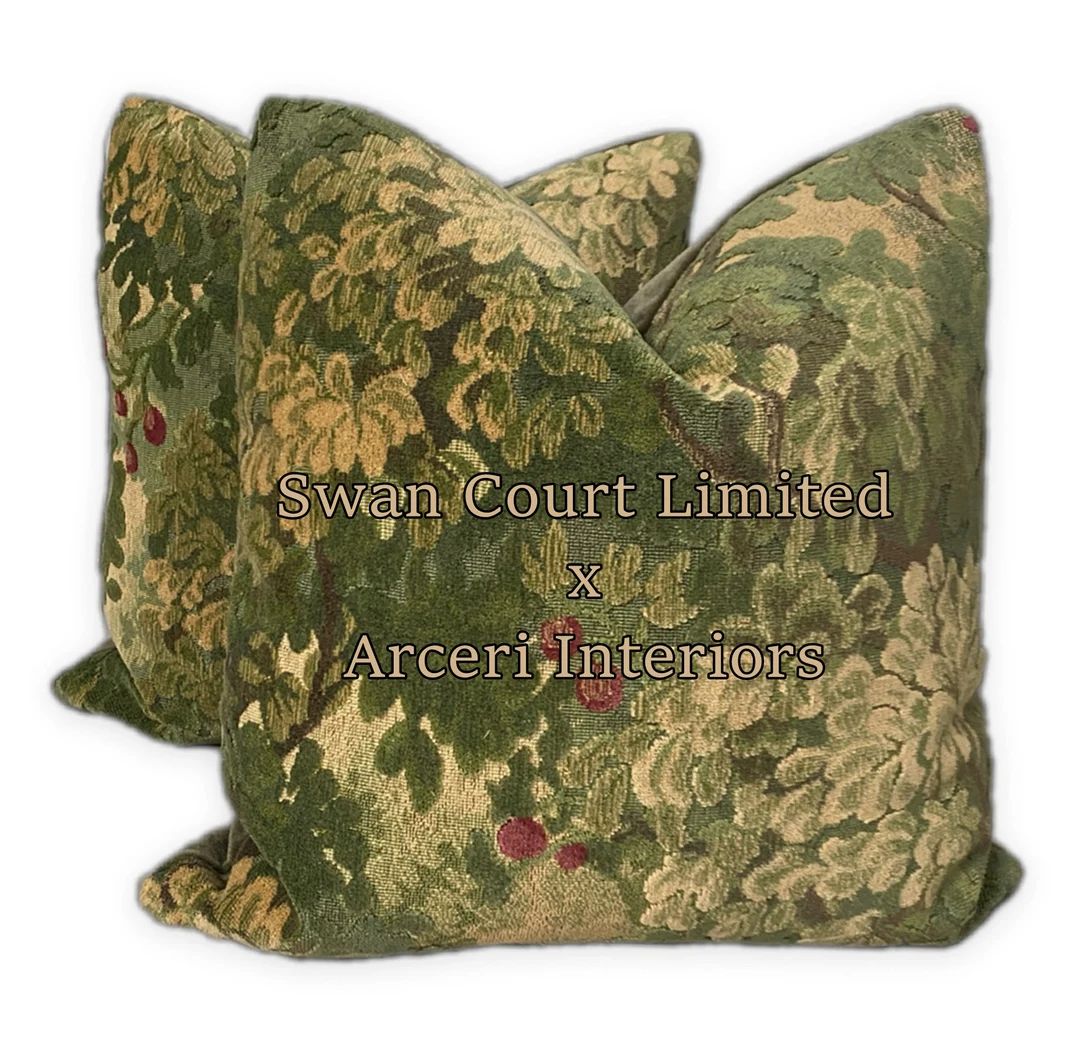 Marly & Mohair Luxury Verdure Velvet Pillow Cover - Forest Greens | Etsy (US)