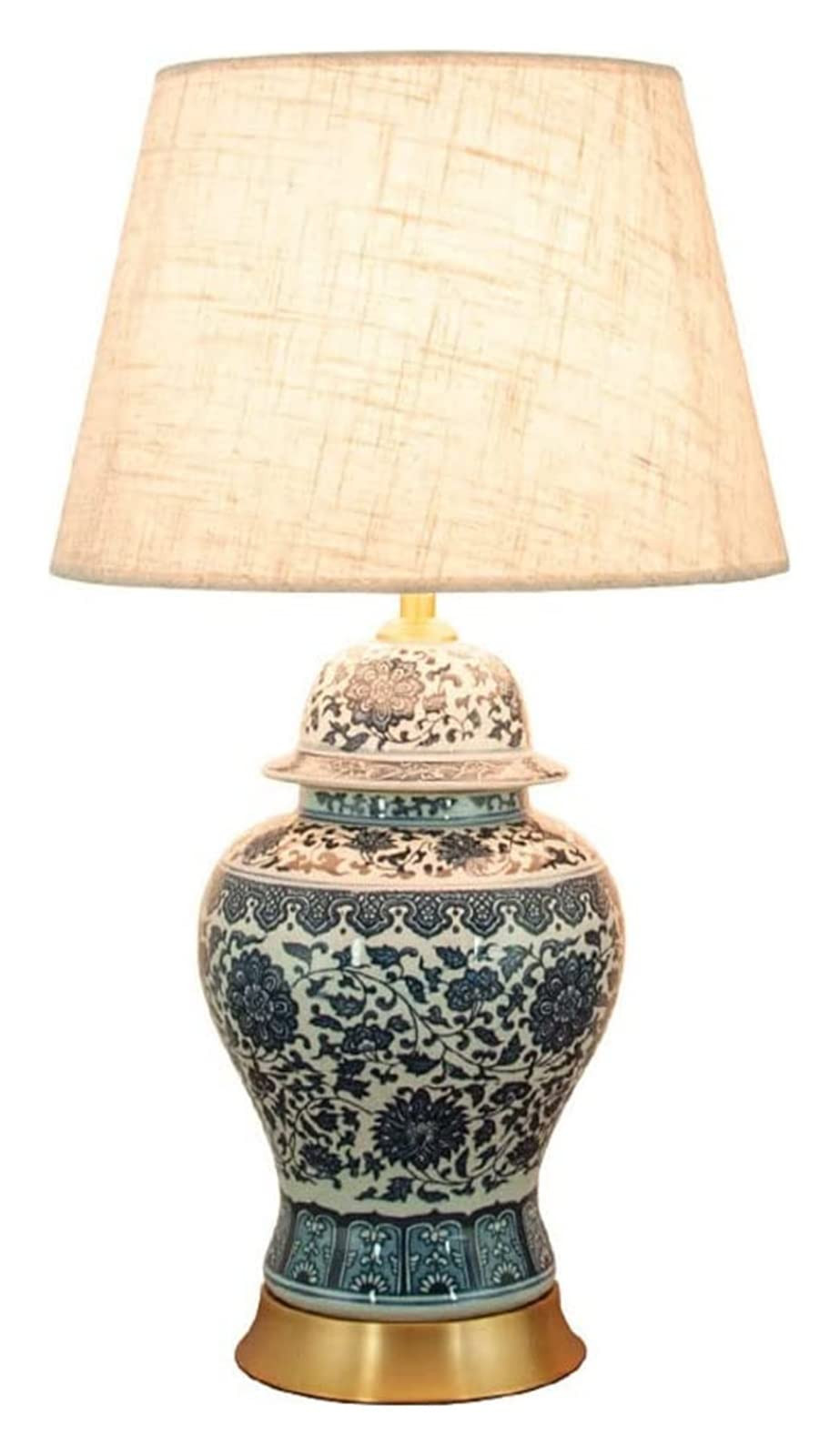 Table ChineseTable/Desk Blue and White Glazed Ceramic Bedside Desk Night Lights for Bedroom Livin... | Amazon (US)