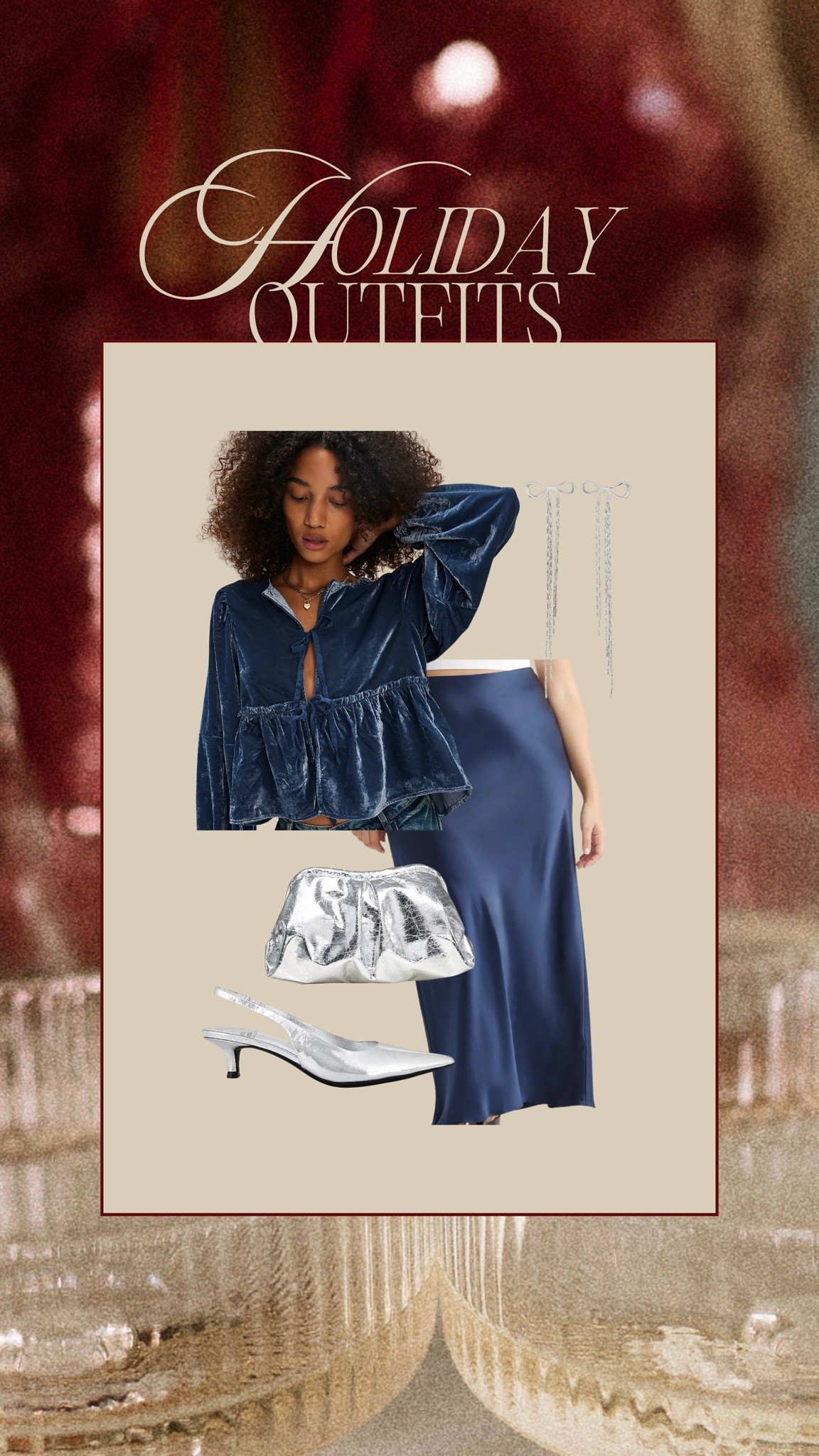 Holiday outfit idea🩵 ordered this one to share on reels! #holiday #outfit #skirt 

#LTKSeasonal #LTKMidsize #LTKHoliday