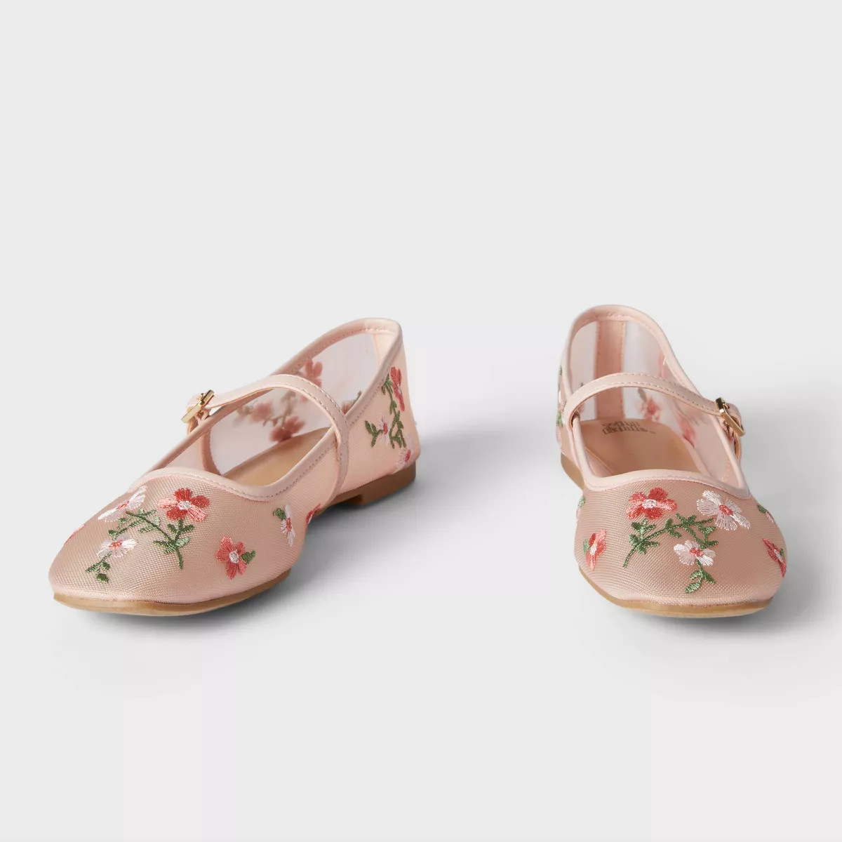 Women's Elsa Floral Mesh Mary Jane Flats - Wild Fable™ Pink | Target