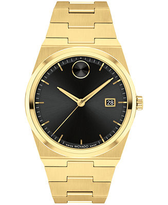 Men's Quest Swiss Quartz Ionic Gold PVD Steel 40mm Watch | Macy's