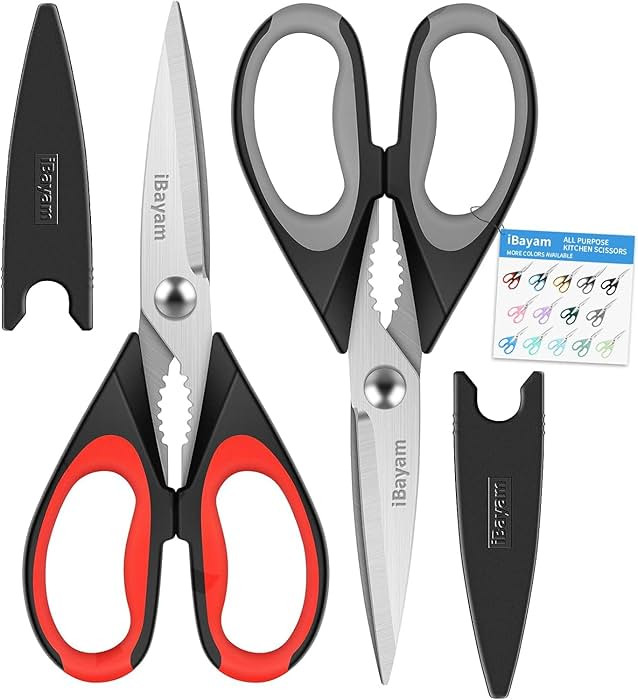 iBayam Kitchen Scissors All Purpose Heavy Duty, Kitchen Utensils Set, Stainless Steel Cooking Ute... | Amazon (US)