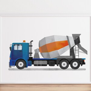 One Line Art Drawing Print Vertical Cement Mixer Art | Etsy | Etsy (US)