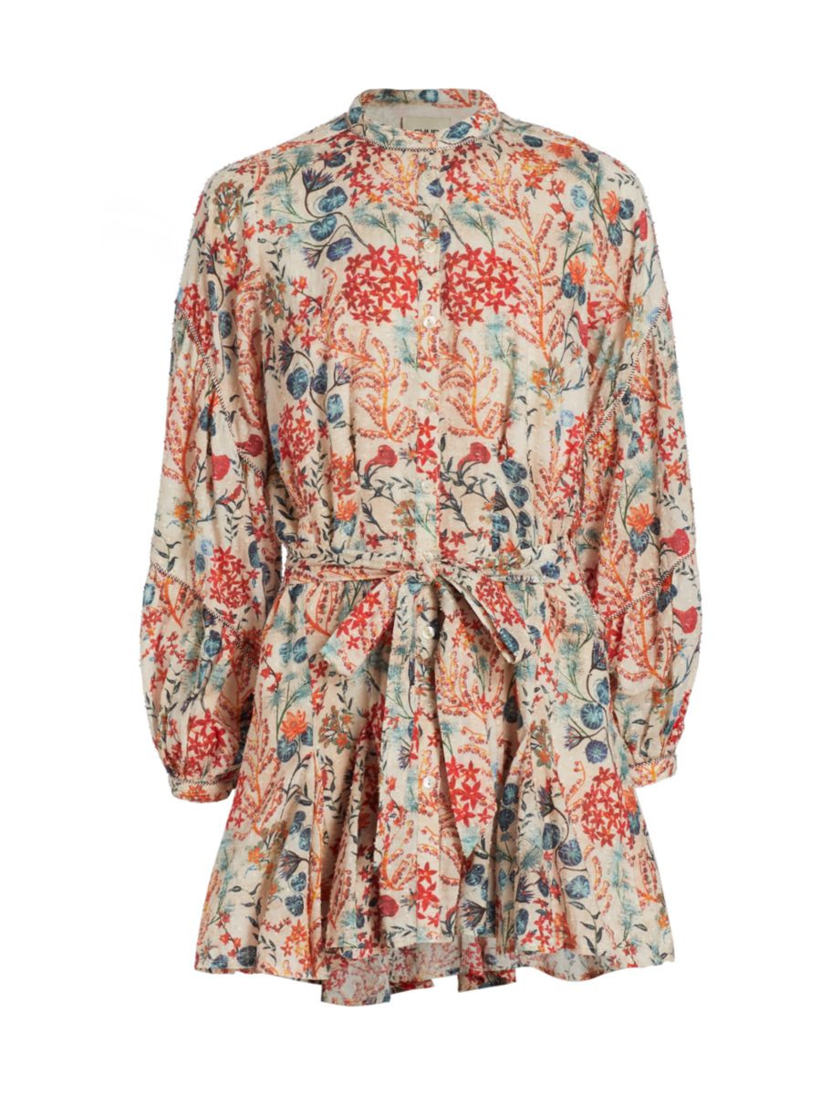 Thomas Floral Tie-Front Minidress | Saks Fifth Avenue