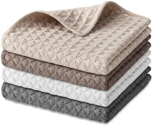 4 Pack Barista Towels, 12" x 12" Microfiber Espresso Towel, Waffle Weave Coffee Towel Cleaning Cl... | Amazon (US)