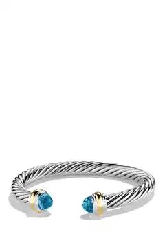 Cable Classics Bracelet with Semiprecious Stones & 14K Gold, 7mm | Nordstrom