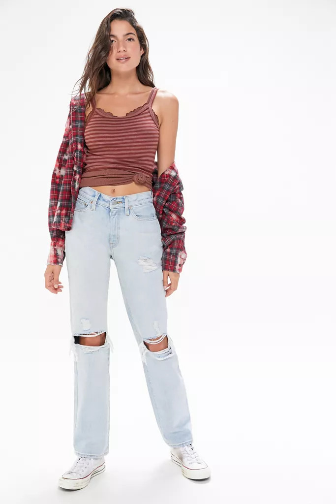BDG Mid-Rise Bootcut Jean – Destroyed Light Wash | Urban Outfitters (US and RoW)