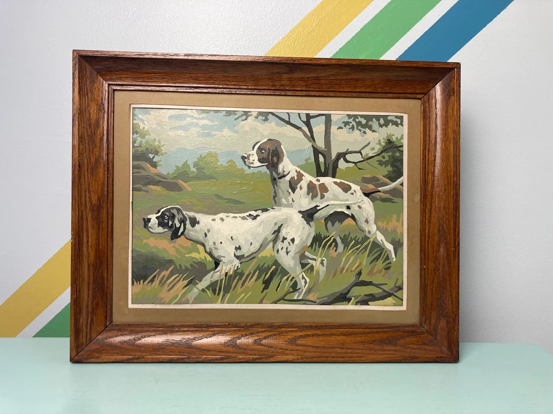 Vintage Framed Hunting Dogs PBN | Etsy (US)