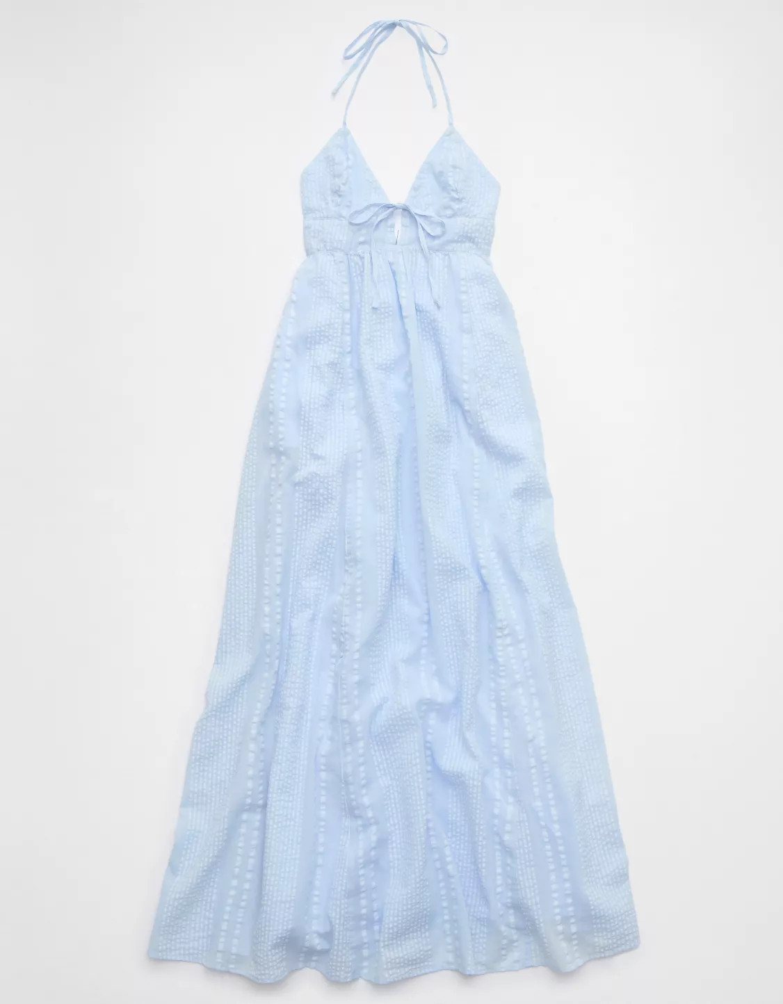 Aerie Seersucker Halter Maxi Dress | American Eagle Outfitters (US & CA)