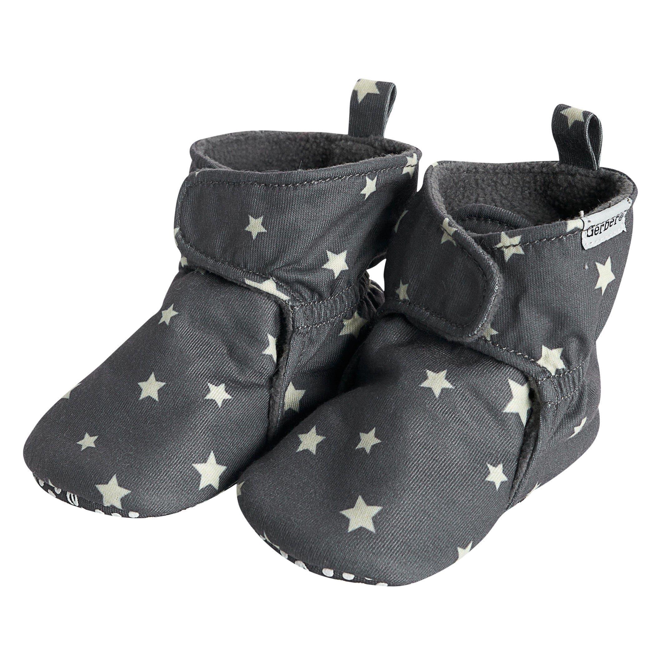 Baby Neutral Gray Stars Soft Booties | Gerber Childrenswear
