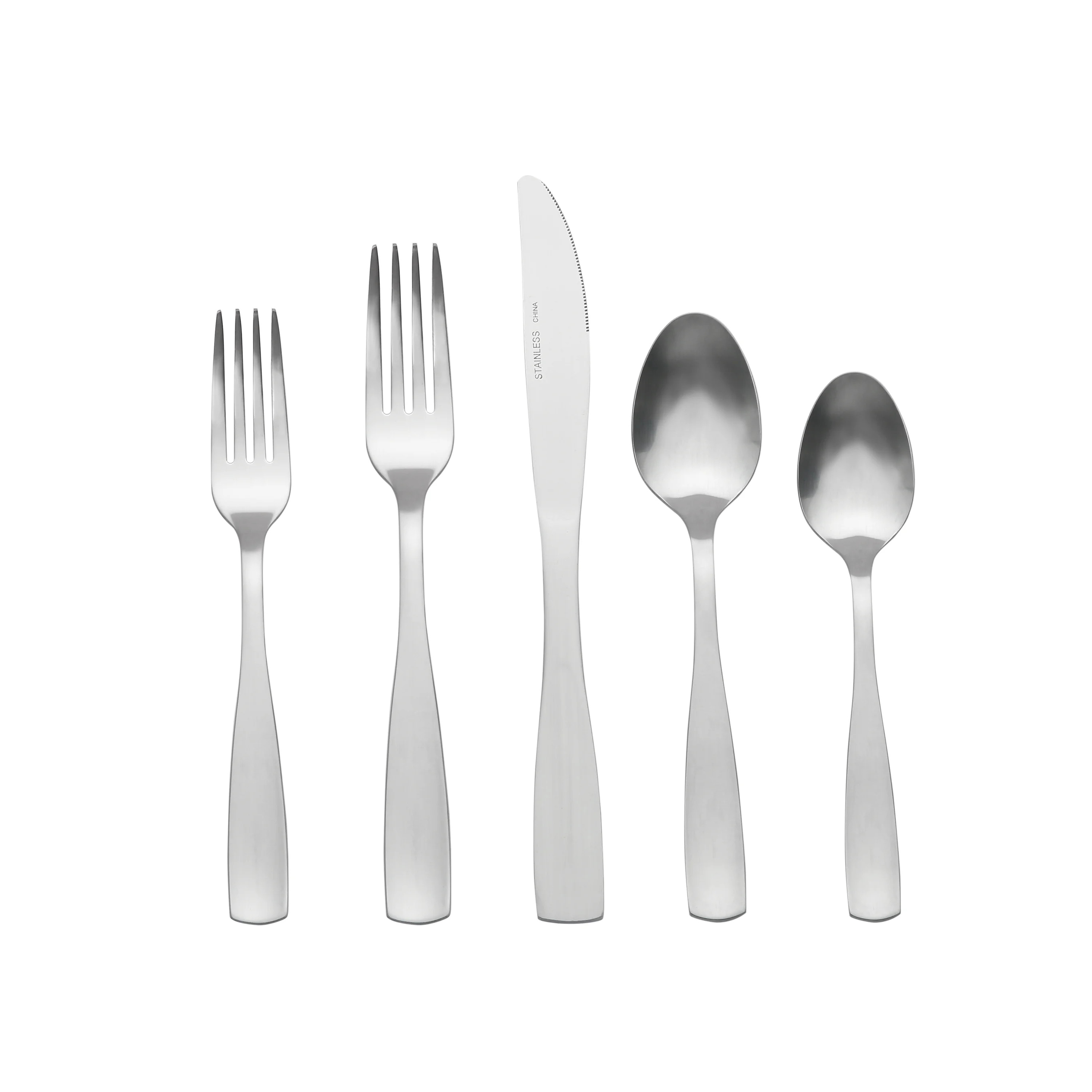 Mainstays 20 Piece Elisa Stainless Steel Flatware Set, Silver Tableware - Walmart.com | Walmart (US)