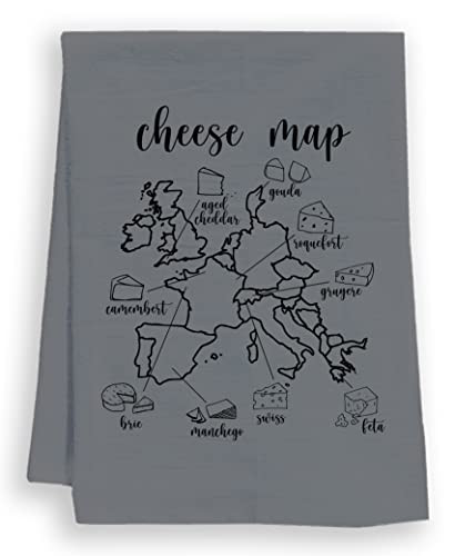 Funny Dish Towel, Cheese Map Flour Sack Kitchen Towel, Sweet Housewarming Gift, Farmhouse Kitchen De | Amazon (US)
