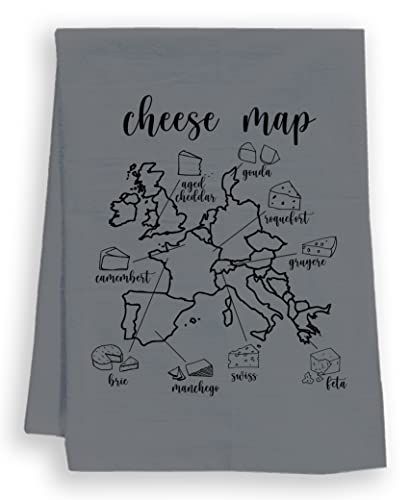 Funny Dish Towel, Cheese Map Flour Sack Kitchen Towel, Sweet Housewarming Gift, Farmhouse Kitchen De | Amazon (US)