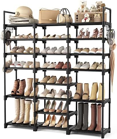 WEXCISE Tall Shoe Rack Organizer 8 Tiers 42-45 Pairs Large Shoe Rack for Closet Entryway Garage B... | Amazon (US)