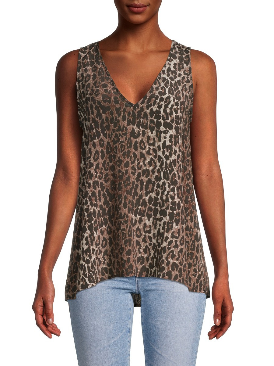 Johnny Was Women's Leopard-Print Silk Tank Top - Leopard Print - Size XS | Saks Fifth Avenue OFF 5TH