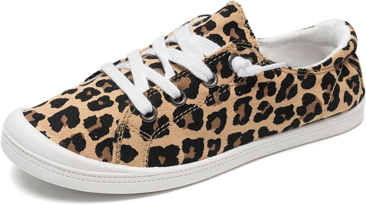 FUNKYMONKEY Shoes for Women, Comfort Low Top Canvas Slip On Sneakers Classic Casual Walking Shoes | Amazon (US)