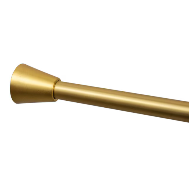 allen + roth 42-in to 72-in Brushed Gold Tension Single Straight Adjustable Shower Curtain Rod | Lowe's