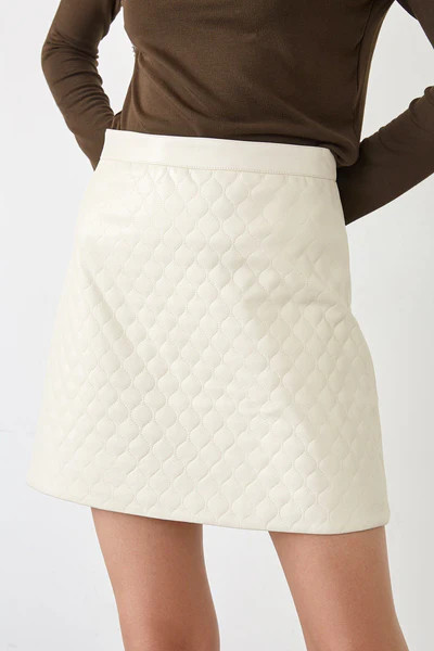 Rastus White PU Leather Skirt | J.ING