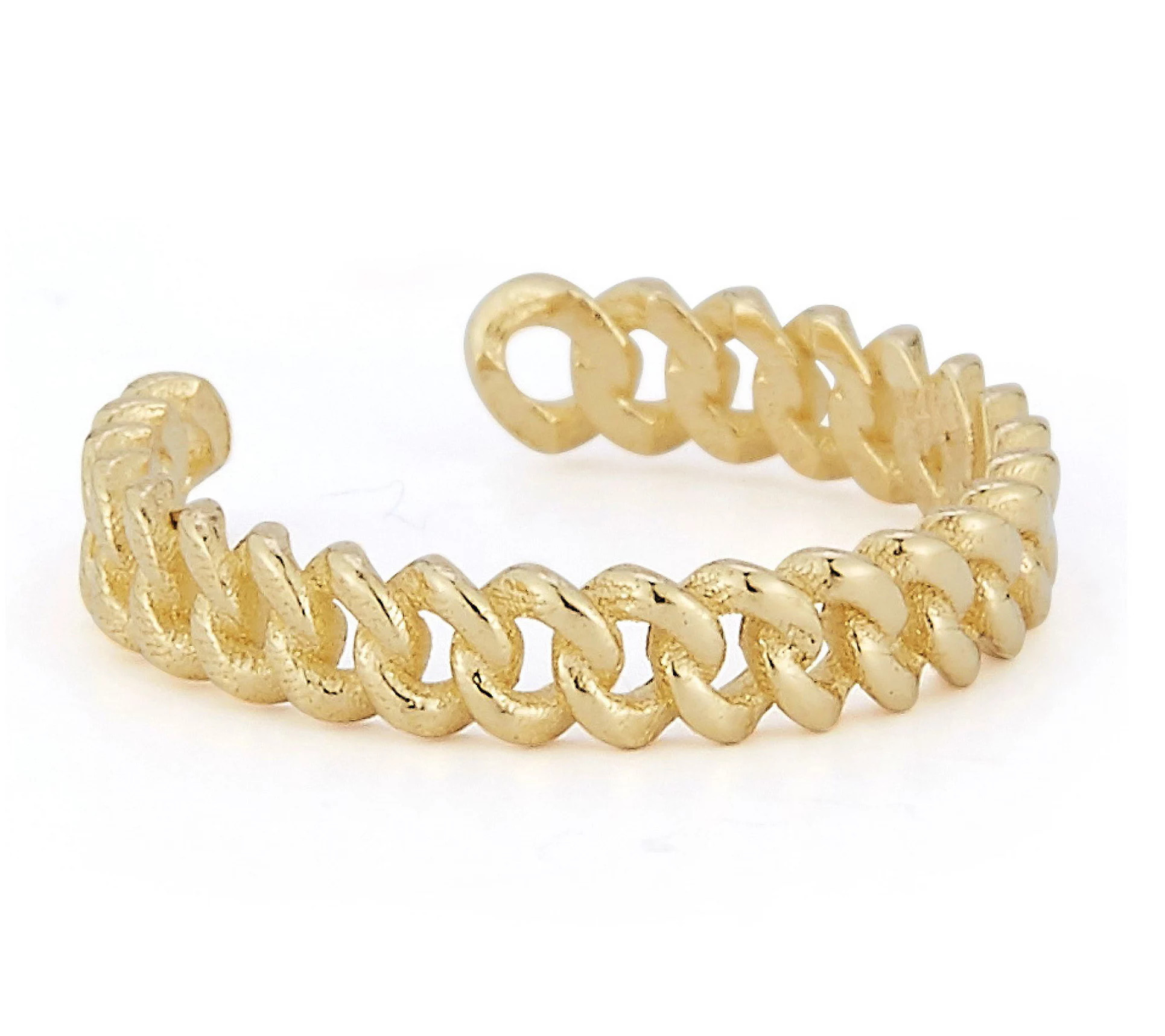 Luminosa Gold Curb Link Chain Earring Cuff, 14K | QVC