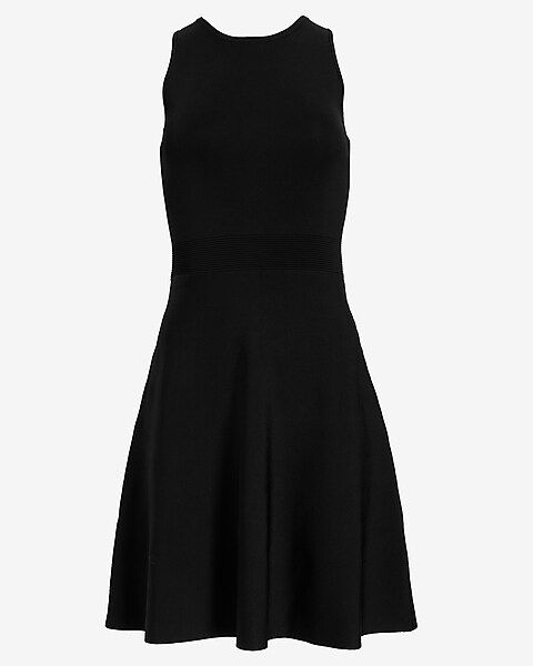 Sleeveless Fit And Flare Sweater Dress | Express