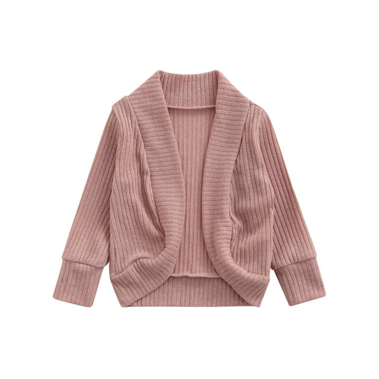 Fullvigor Toddler Girls Knitted Sweater Long Sleeve Cardigan Open Front Coat Long Jacket | Walmart (US)
