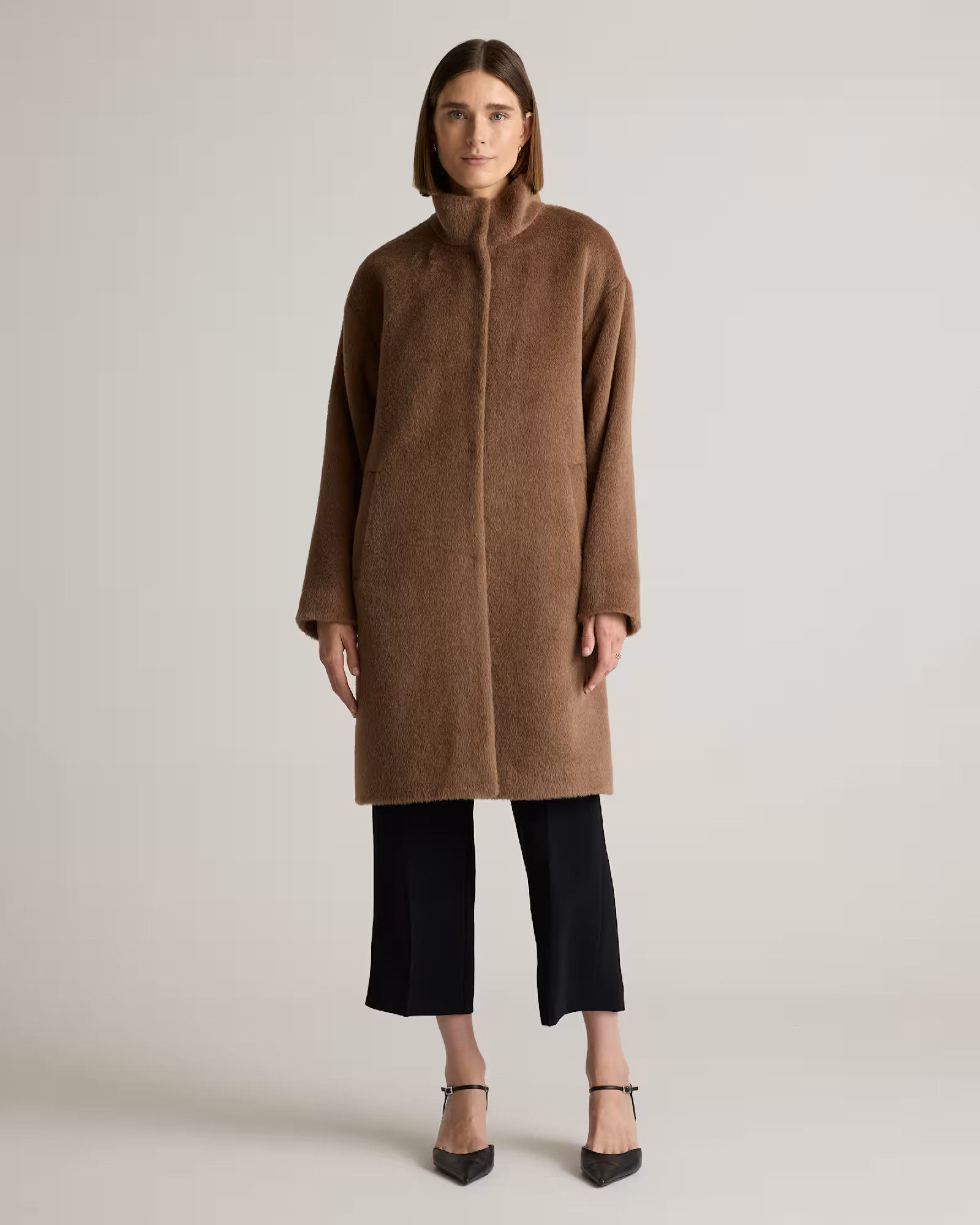 Alpaca-Wool Stand Collar Coat | Quince