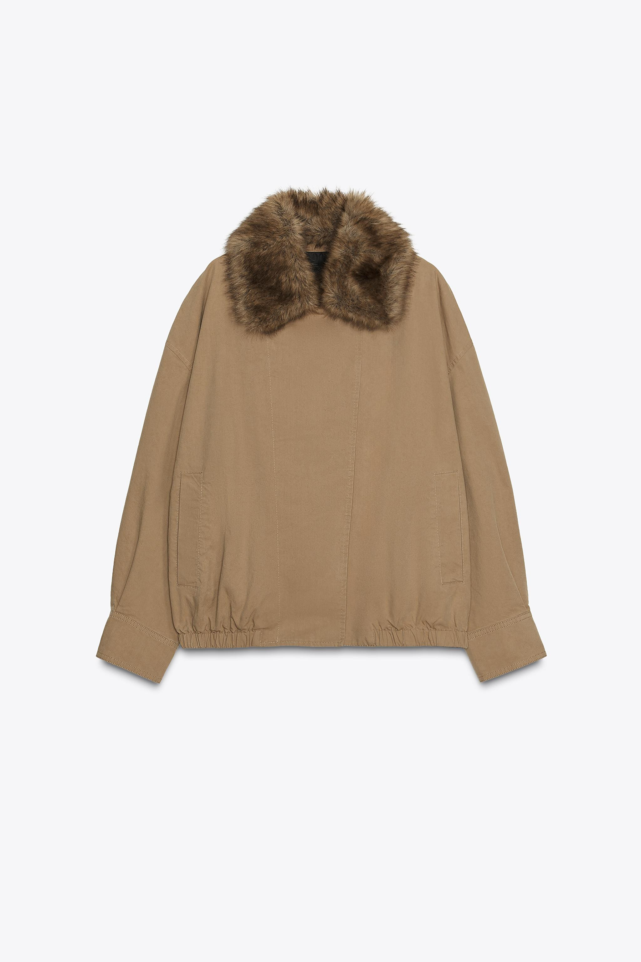 ZW COLLECTION FAUX FUR COLLAR BOMBER JACKET | Zara US