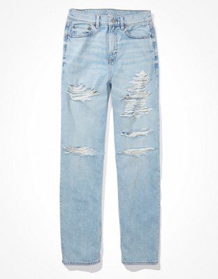 AE Ripped Highest Waist Baggy Straight Jean | American Eagle Outfitters (US & CA)