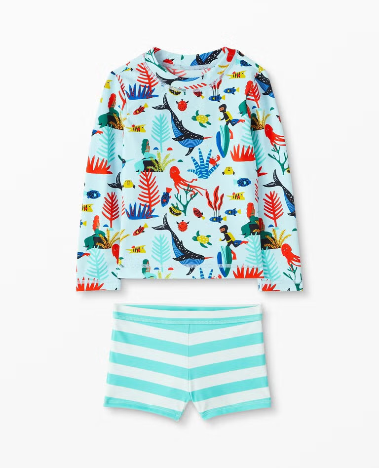 Recycled Print Rash Guard Set | Hanna Andersson