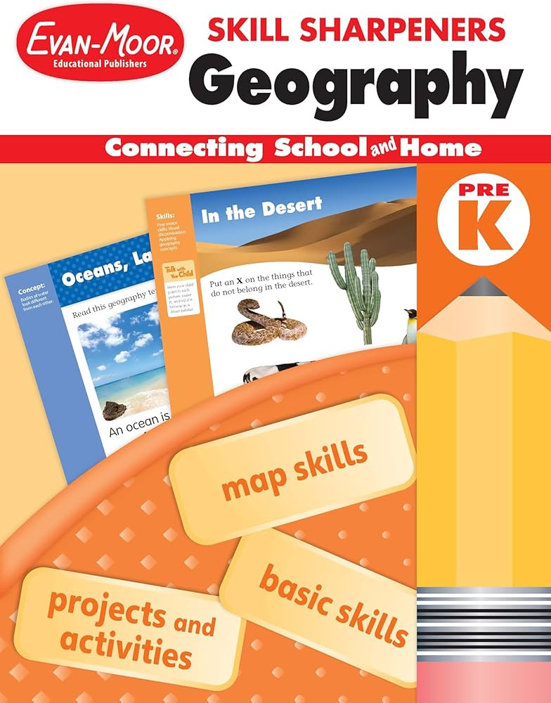 Evan-Moor Skill Sharpeners Geography Workbook, PreK, Fun Projects and Activities, Map Skills, Con... | Amazon (US)