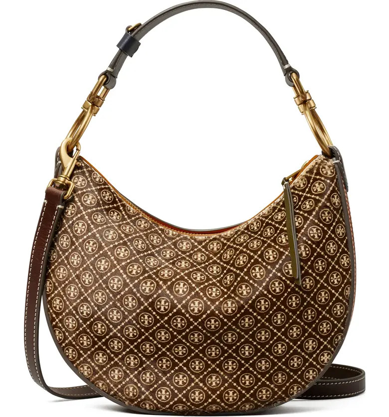 Tory Burch T Monogram Genuine Calf Hair Mini Crescent Shoulder Bag | Nordstrom | Nordstrom