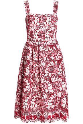 Embroiderd cotton and silk-blend dress | The Outnet Global