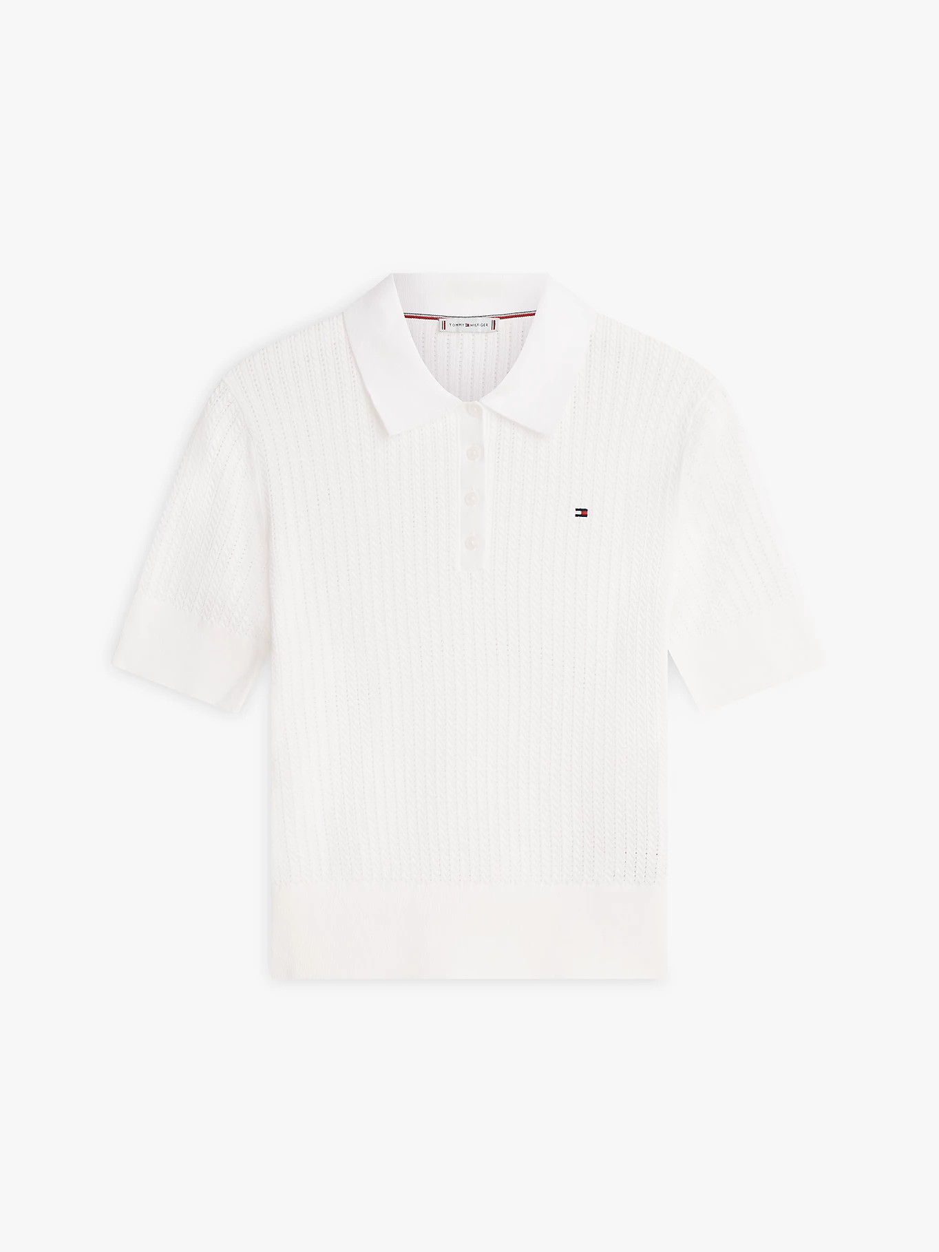 Pointelle Short Sleeve Polo Jumper | Tommy Hilfiger UK