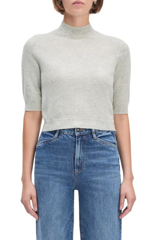 Favorite Daughter The Bonnie Mock Neck Cashmere Sweater in Light Heather Grey at Nordstrom, Size Medium | Nordstrom
