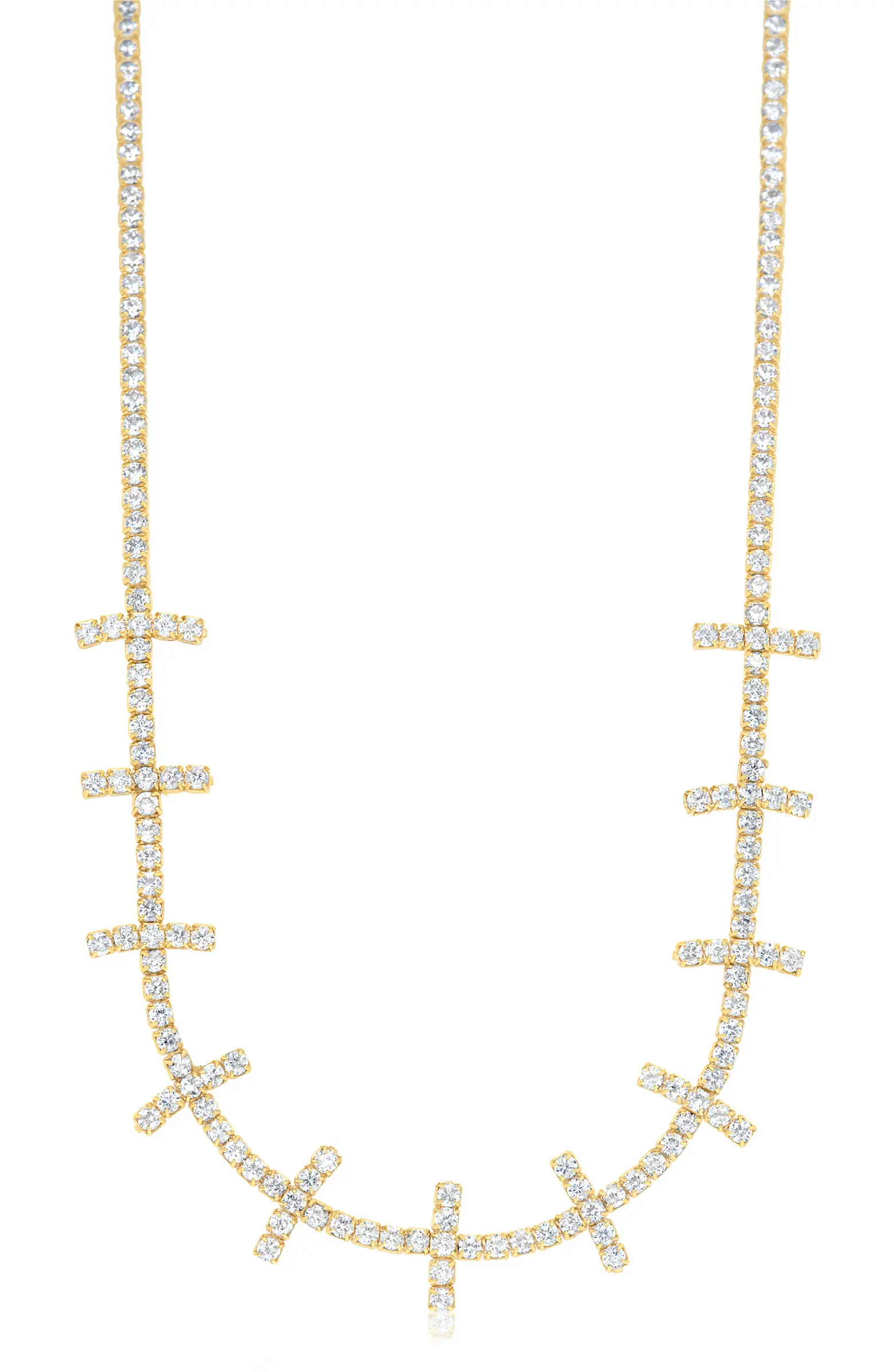 Cubic Zirconia Bar Tennis Necklace | Nordstrom