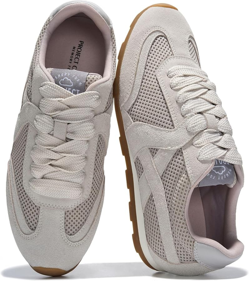 Project Cloud Leather Barefoot Shoes Women \u2013 Memory Foam Lace-Up Womens Sneakers \u2013 Ligh... | Amazon (US)