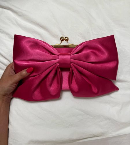 Large bow clutch. Three color options available. Perfect for summer wedding, brunch or formal event.

#LTKWedding #LTKItBag #LTKFindsUnder100