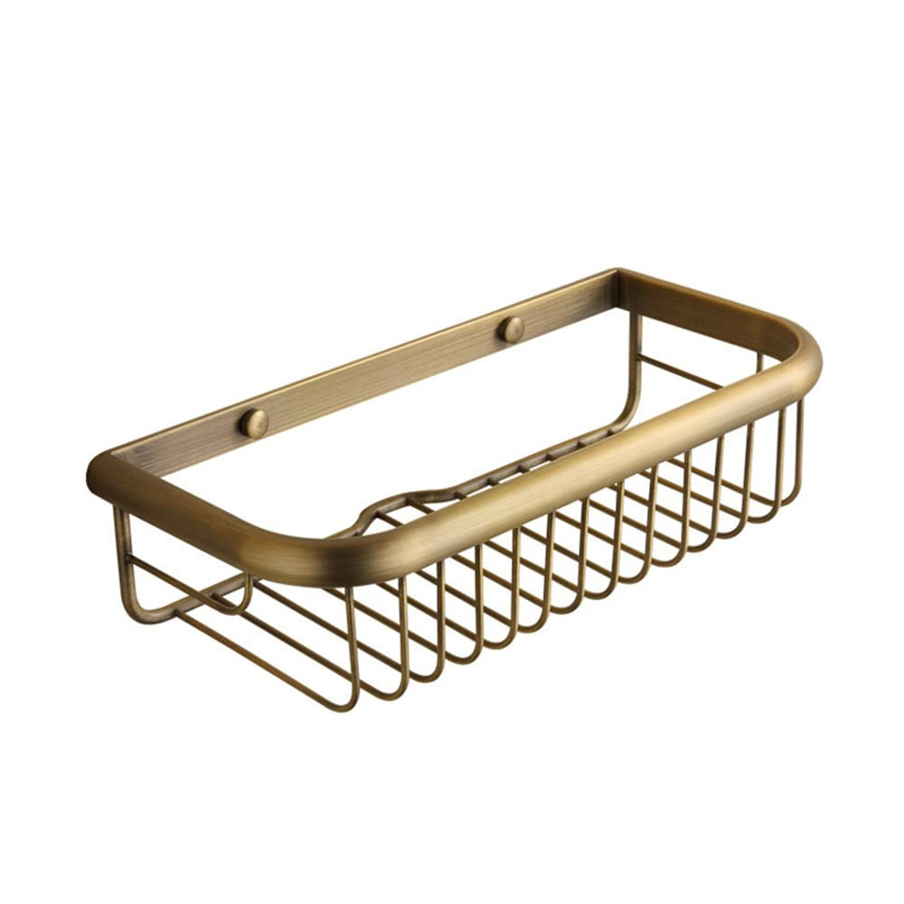 Brass Bathroom Square Shower Caddy Bathroom Shower Storage Rack Shelf Organiser Basket Wall Mount... | Amazon (US)