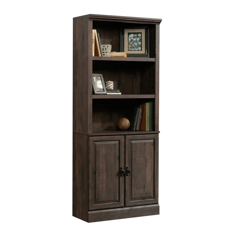 Better Homes & Gardens 71" Crossmill 5 Shelf Bookcase with Doors, Heritage Walnut Finish - Walmar... | Walmart (US)